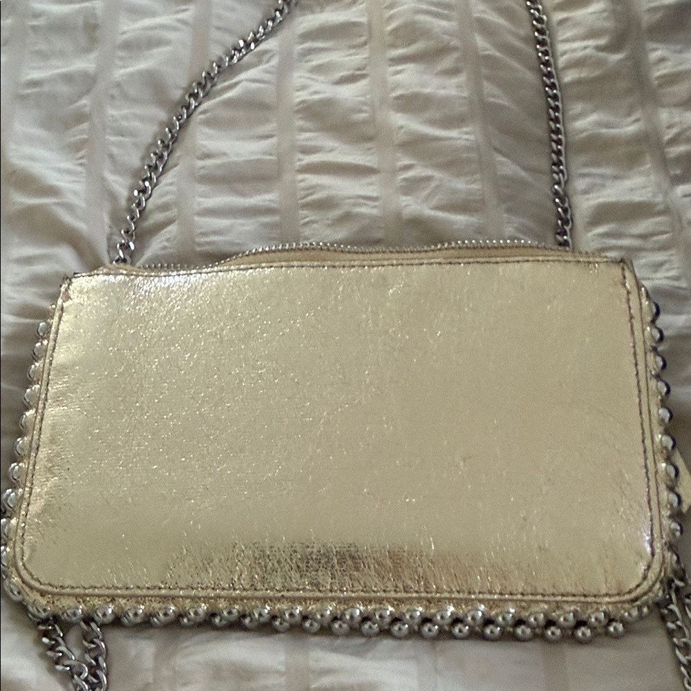 Zara Gold Metallic Clutch with Chain